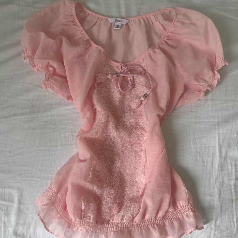 Vintage Pink Y2k Blouse